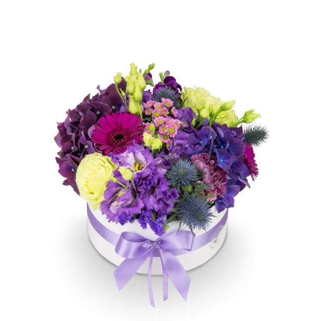 Box fialových květin